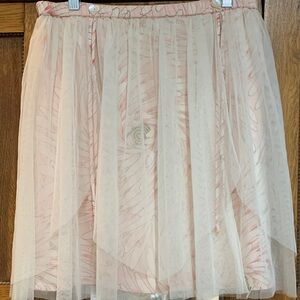Lux Pleated Sheer Overlay Pink Floral Women's Skirt